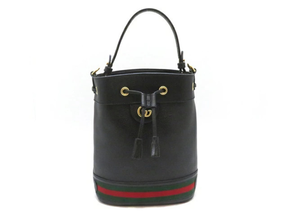 Gucci Ophidia Bucket Bag Black Leather